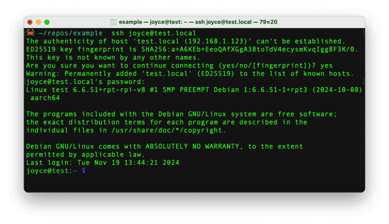 raspberry pi SSH login