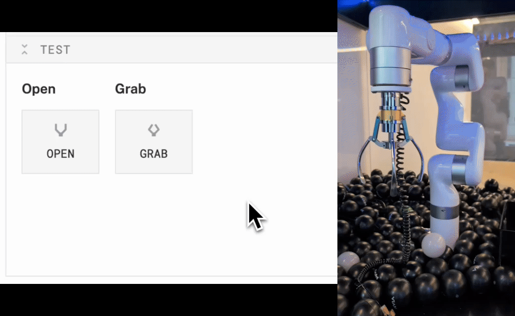 GIF of testing board component with gripper