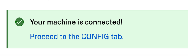 machine connected successfully