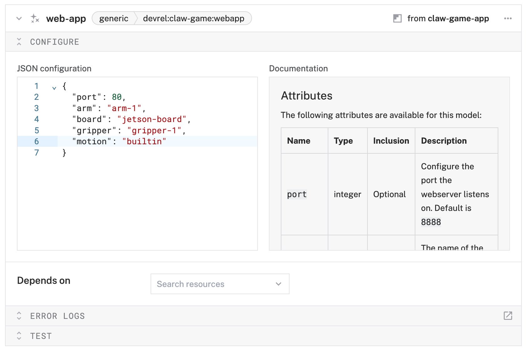 web app module cards added