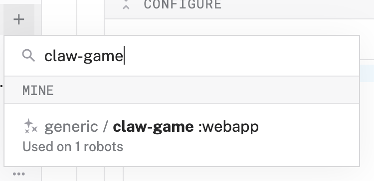 Searching for claw-game app module