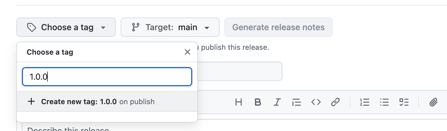 GitHub choose tag