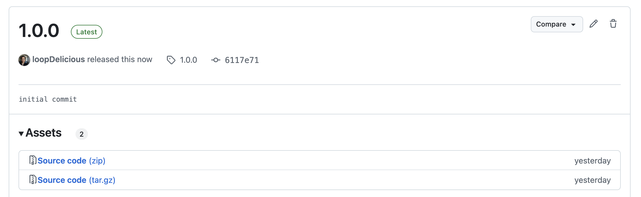 GitHub publish release