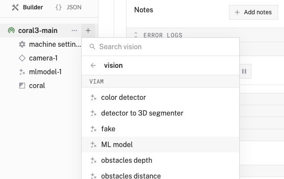Add vision service that uses ml models