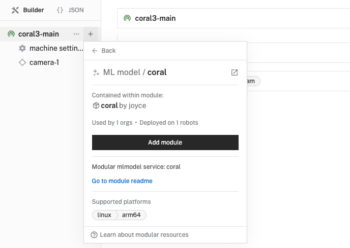 add coral ML model service