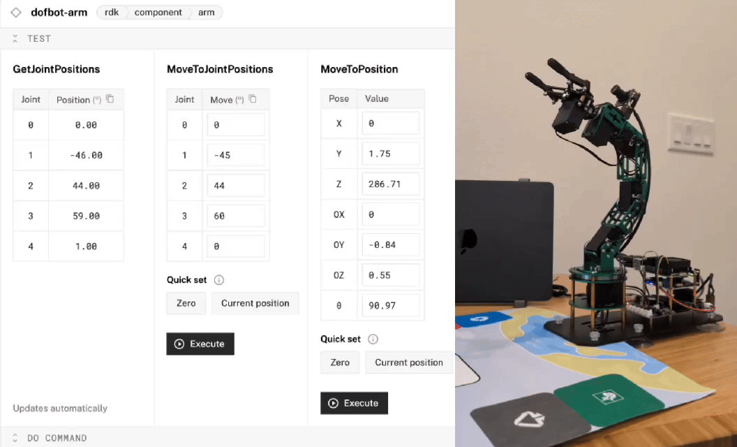 GIF of testing arm movement to specific positions