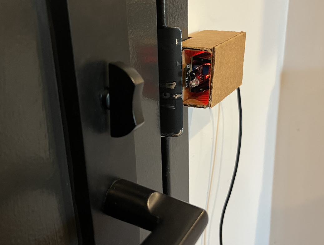IR sensor mounted next to door lock