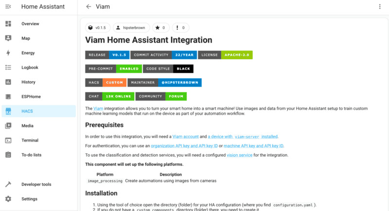 Viam integration docs