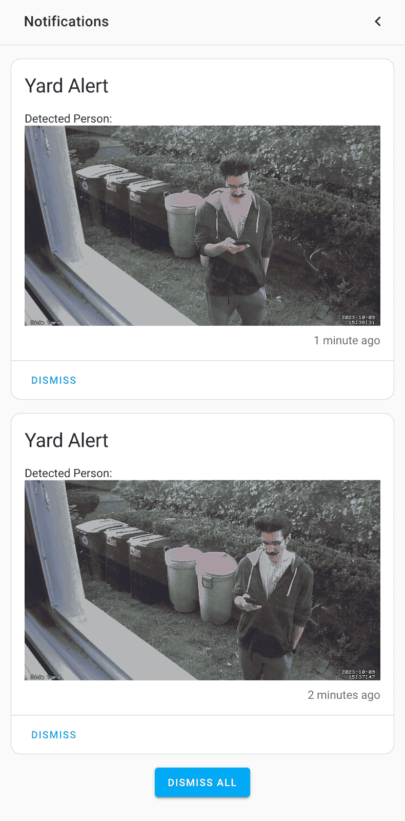 Home Assistant notification of a person detected