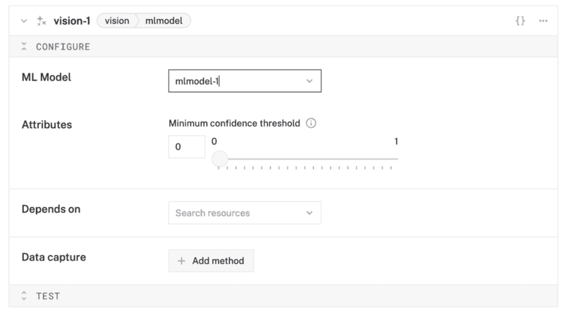 select ML model for vision service