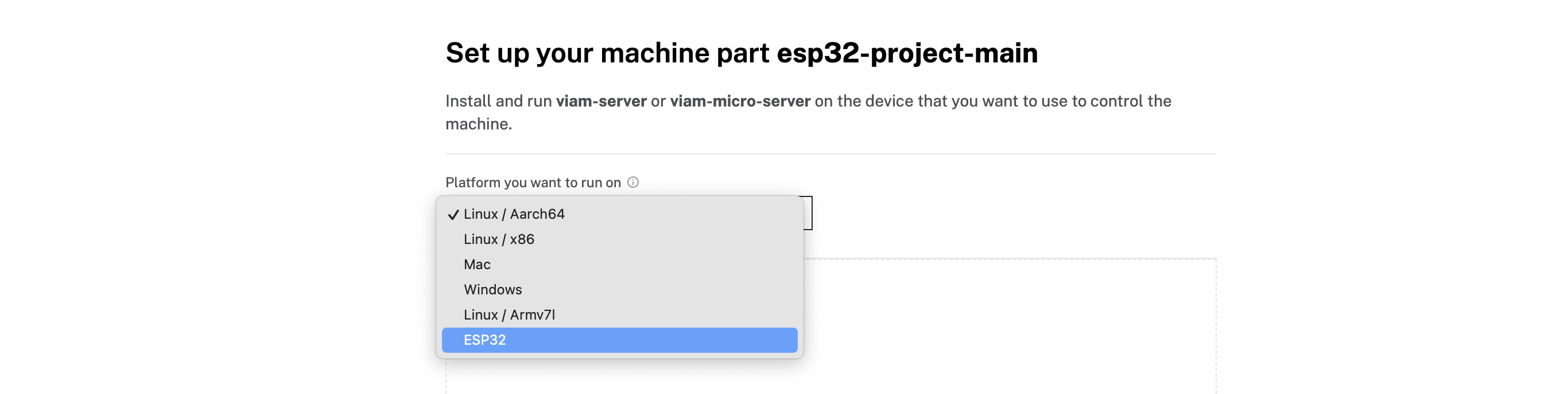 select ESP32 platform