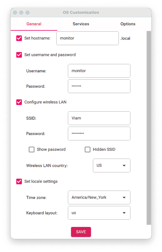 raspberry pi hostname username and password