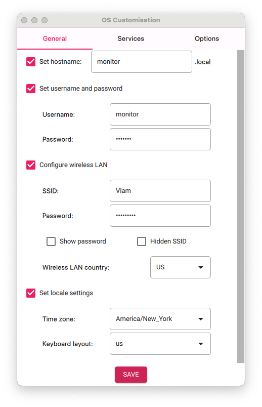 raspberry pi hostname username and password