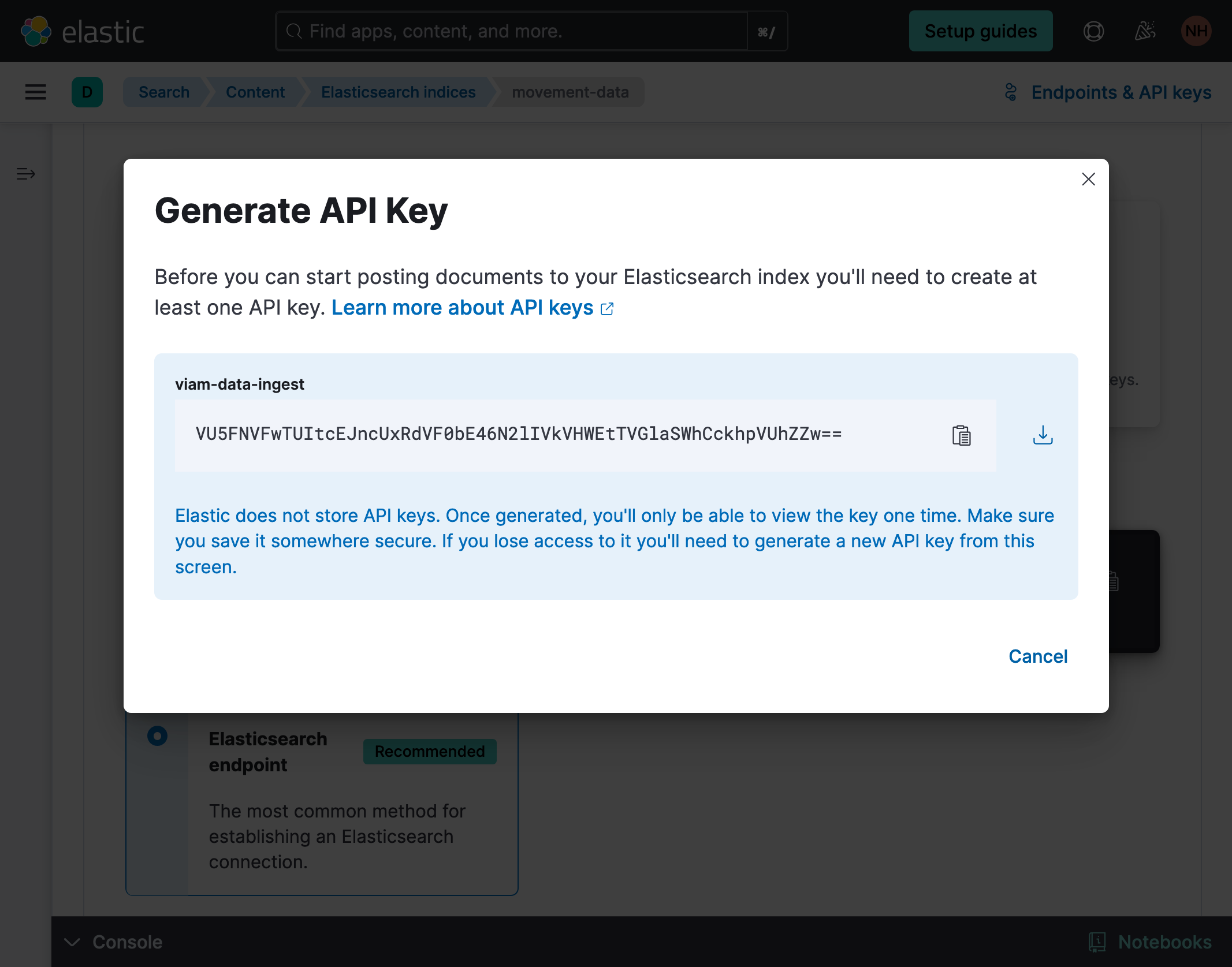 copy generate key