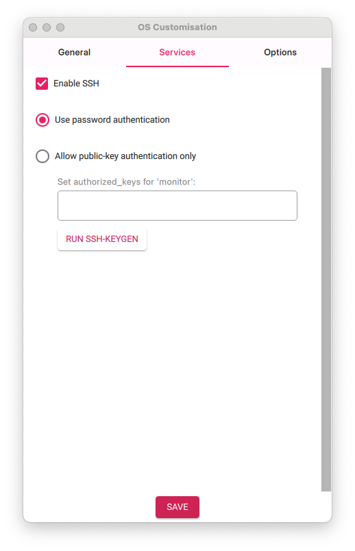 raspberry pi enable SSH