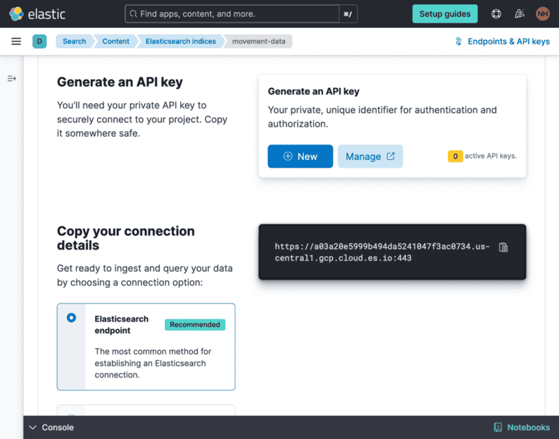 generate Elastic API key