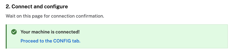 machine connected successfully