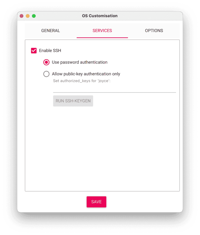 raspberry pi enable SSH