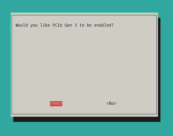 Yes selection in raspi-config