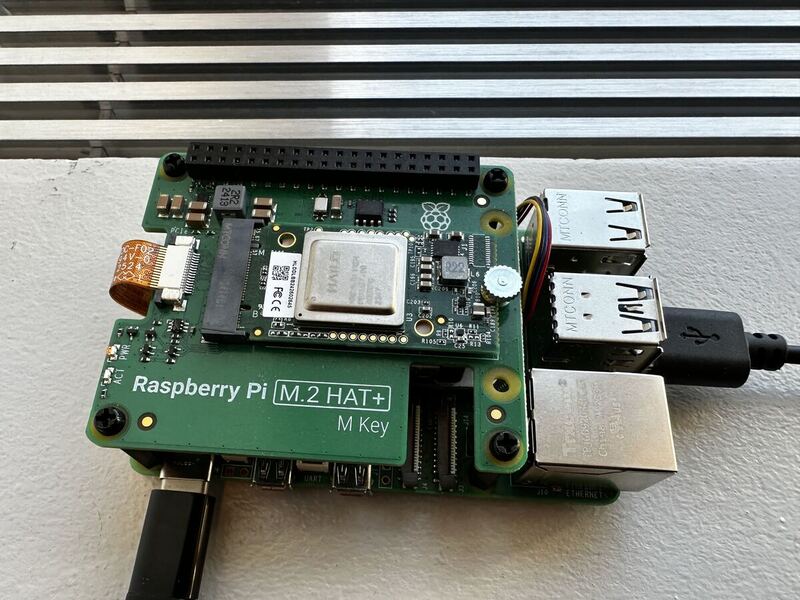 Raspberry Pi 5 with AI Kit on top