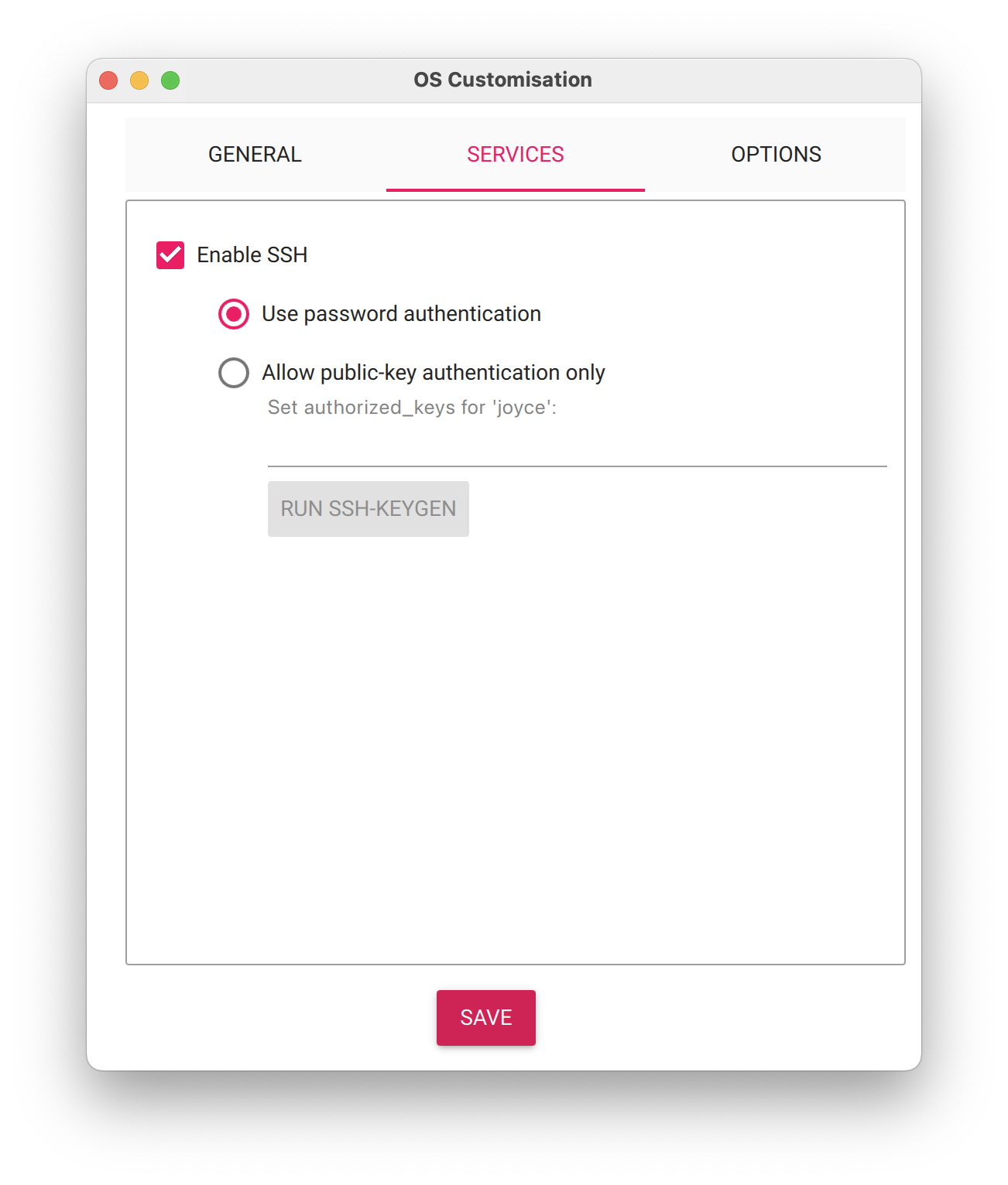 raspberry pi enable SSH