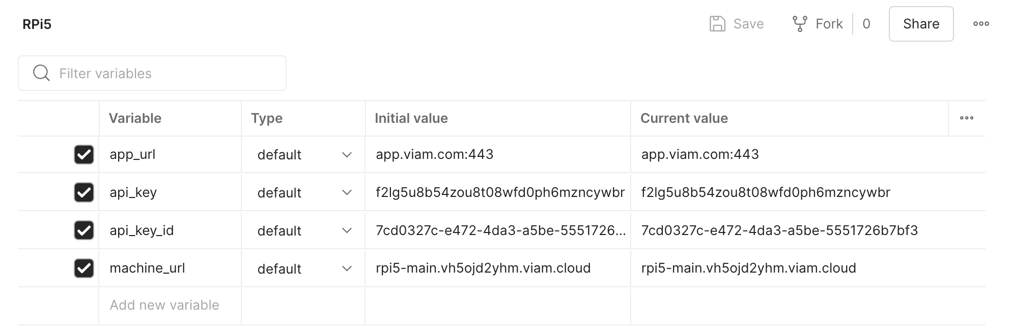 Postman variables