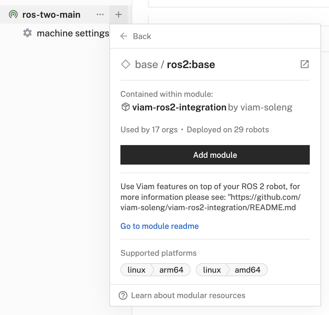 add ros2 integration module