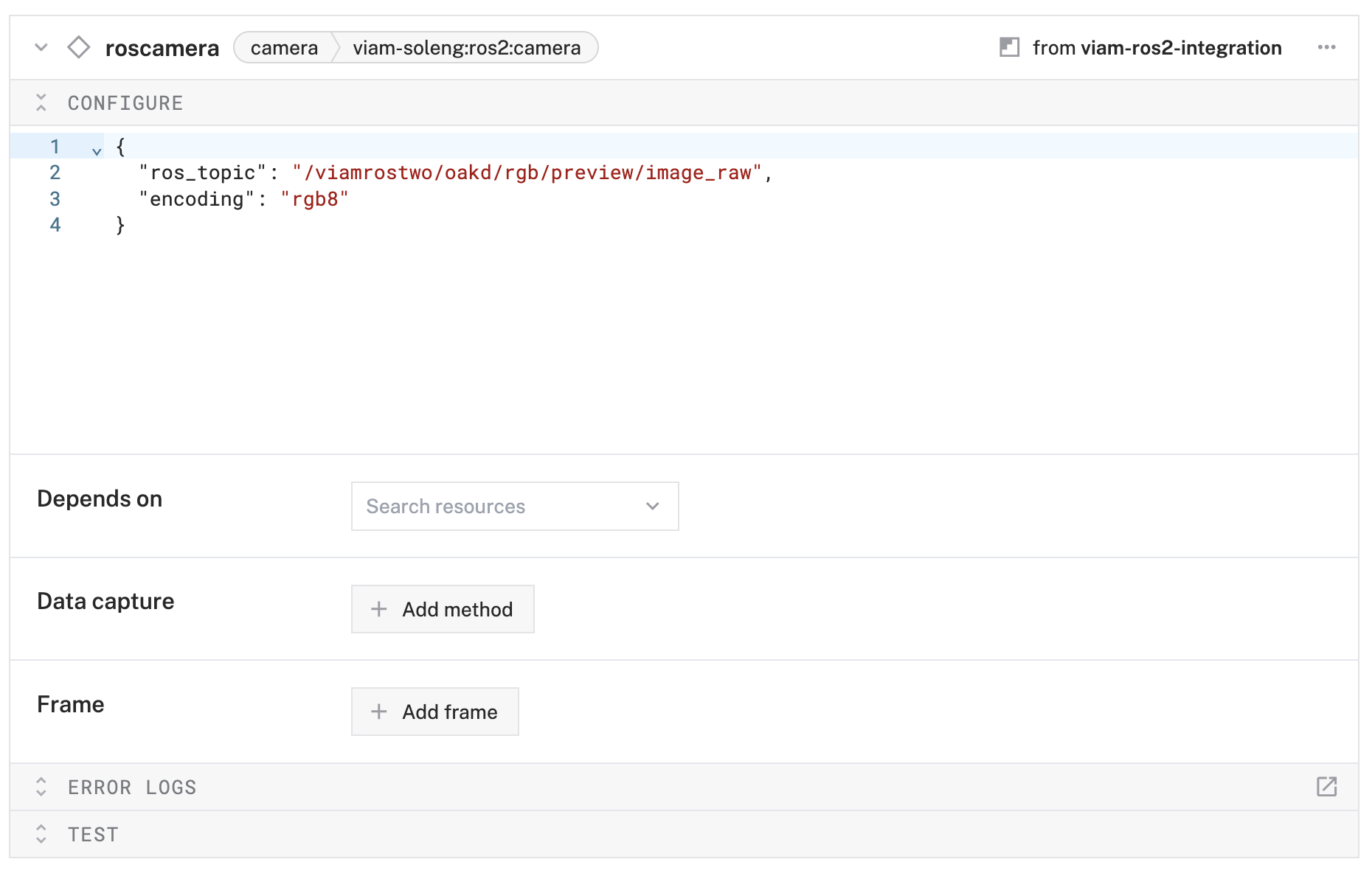 configure camera component