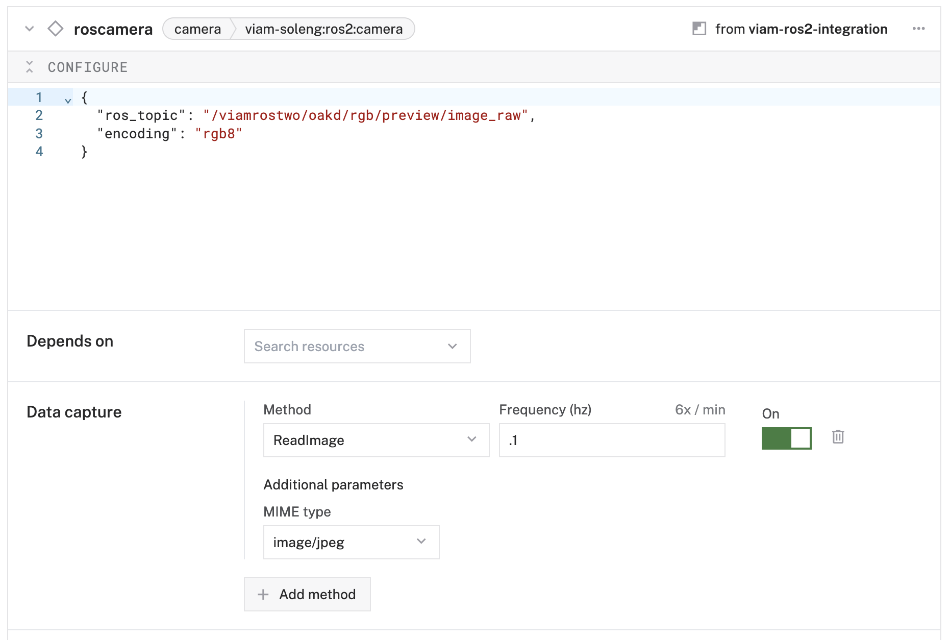 configure camera capture