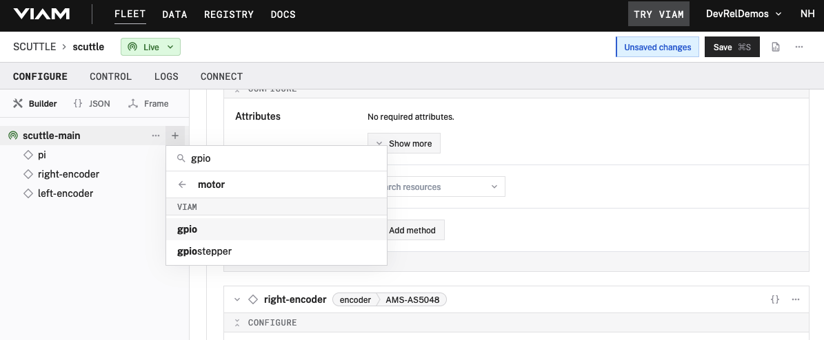 component search for encoder