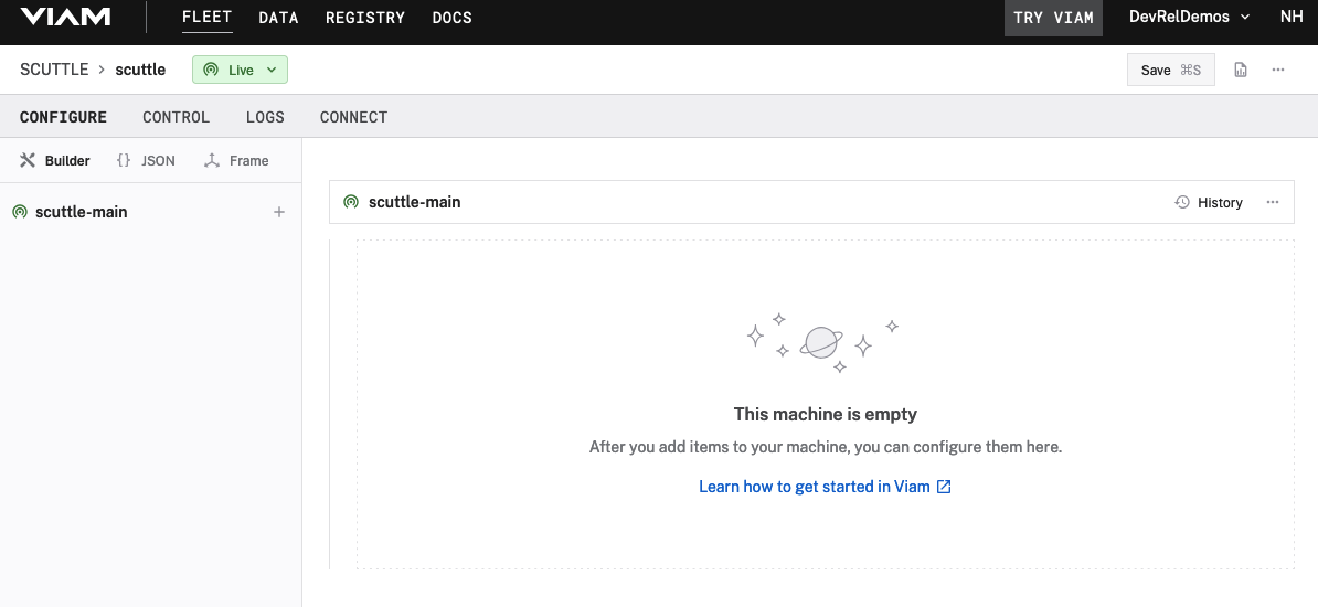 blank machine configuration screen