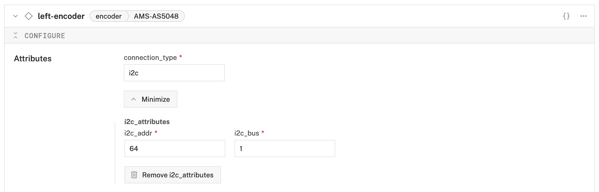 encoder component configuration