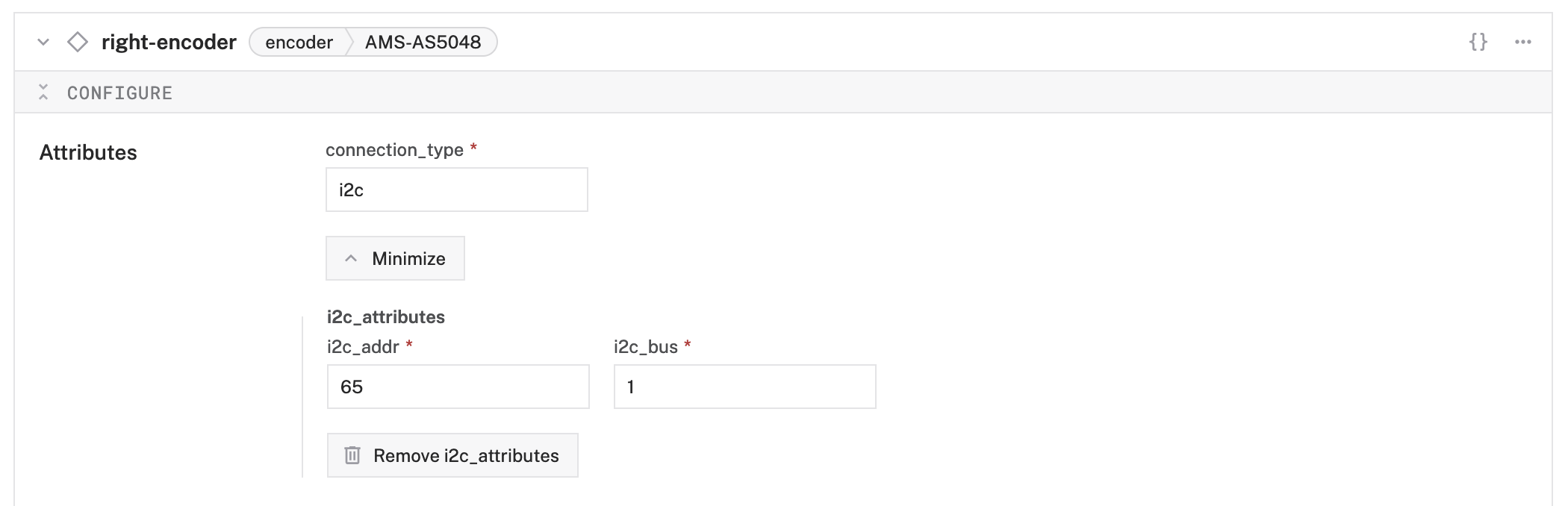 encoder component configuration