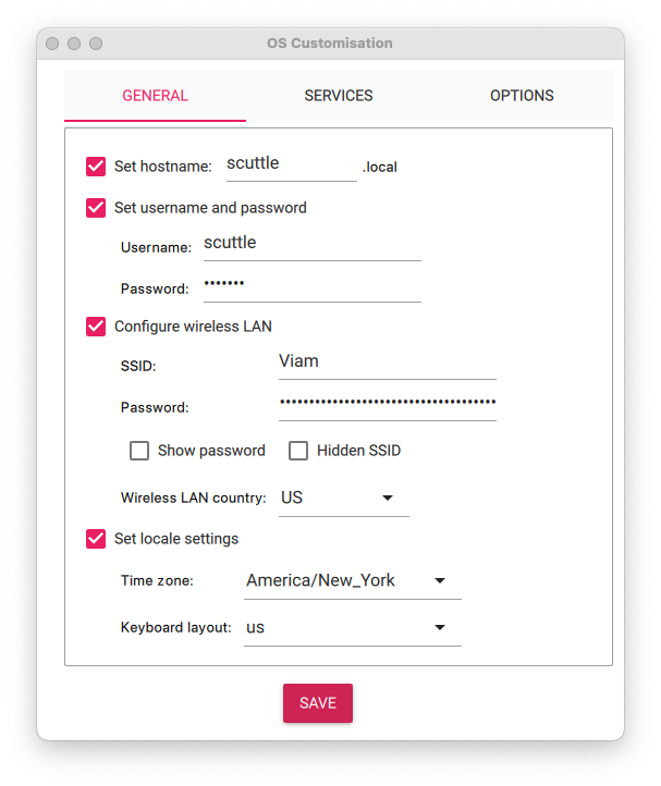 raspberry pi hostname username and password