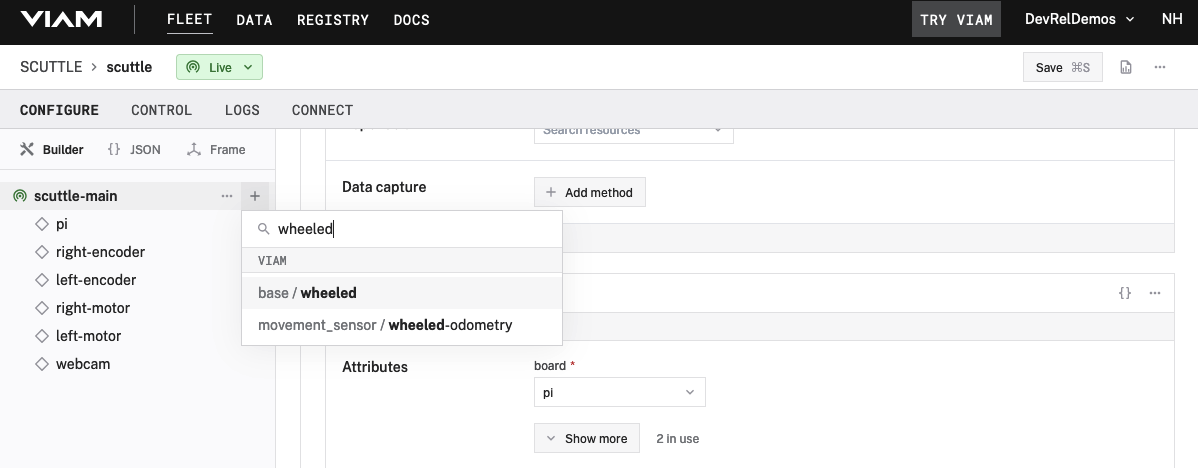 component search for wheeled