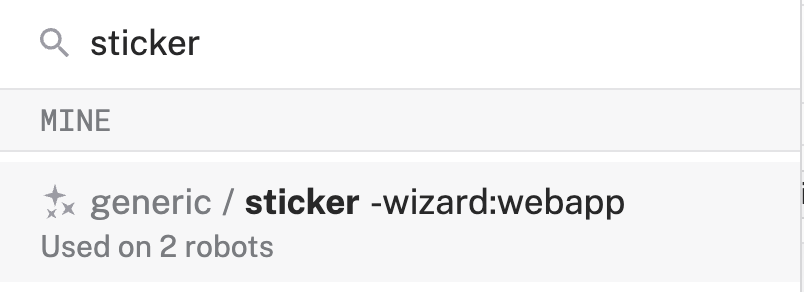 Searching for sticker wizard app module