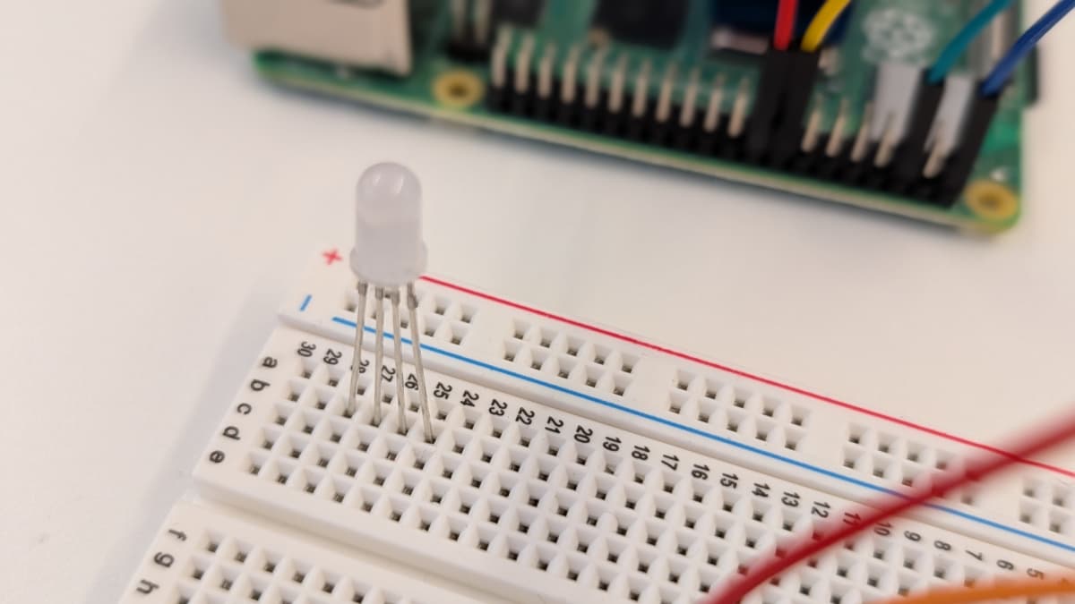 RGB LED into breadboard