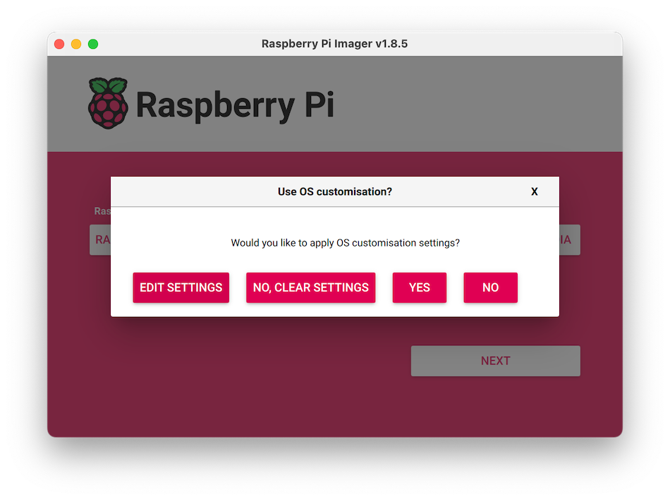 raspberry pi edit settings