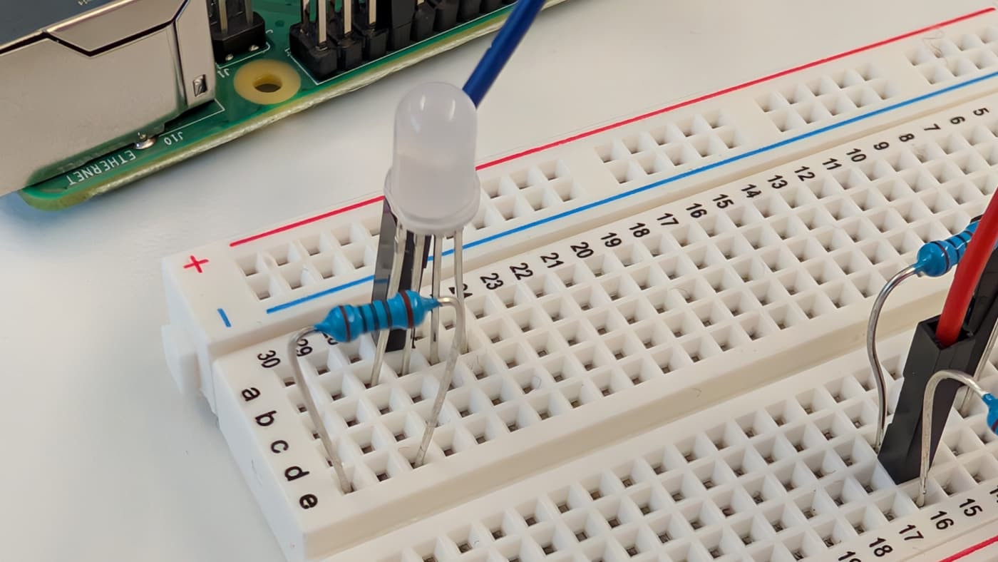 100 Ohm resistor to RGB LED red leg