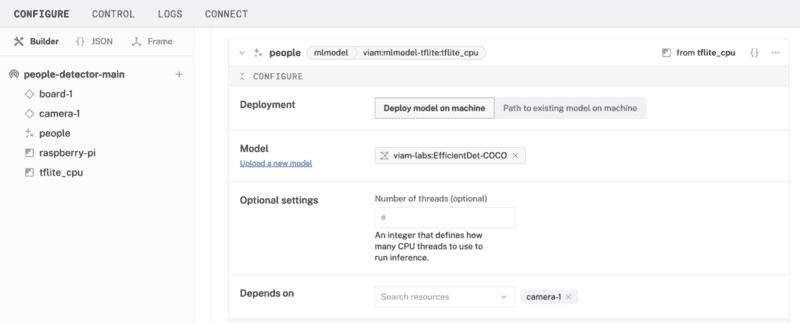 ML model config