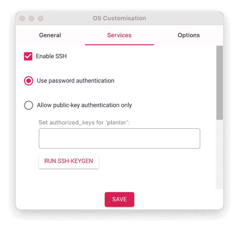 raspberry pi enable SSH