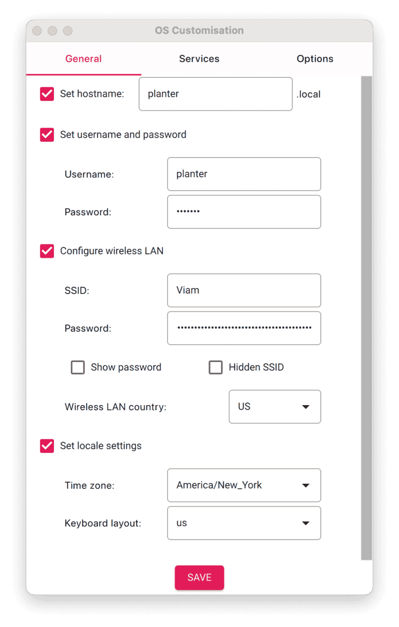 raspberry pi hostname username and password