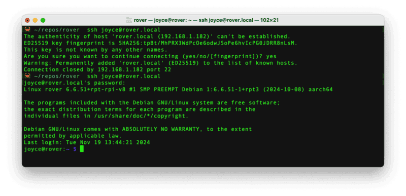 raspberry pi SSH login